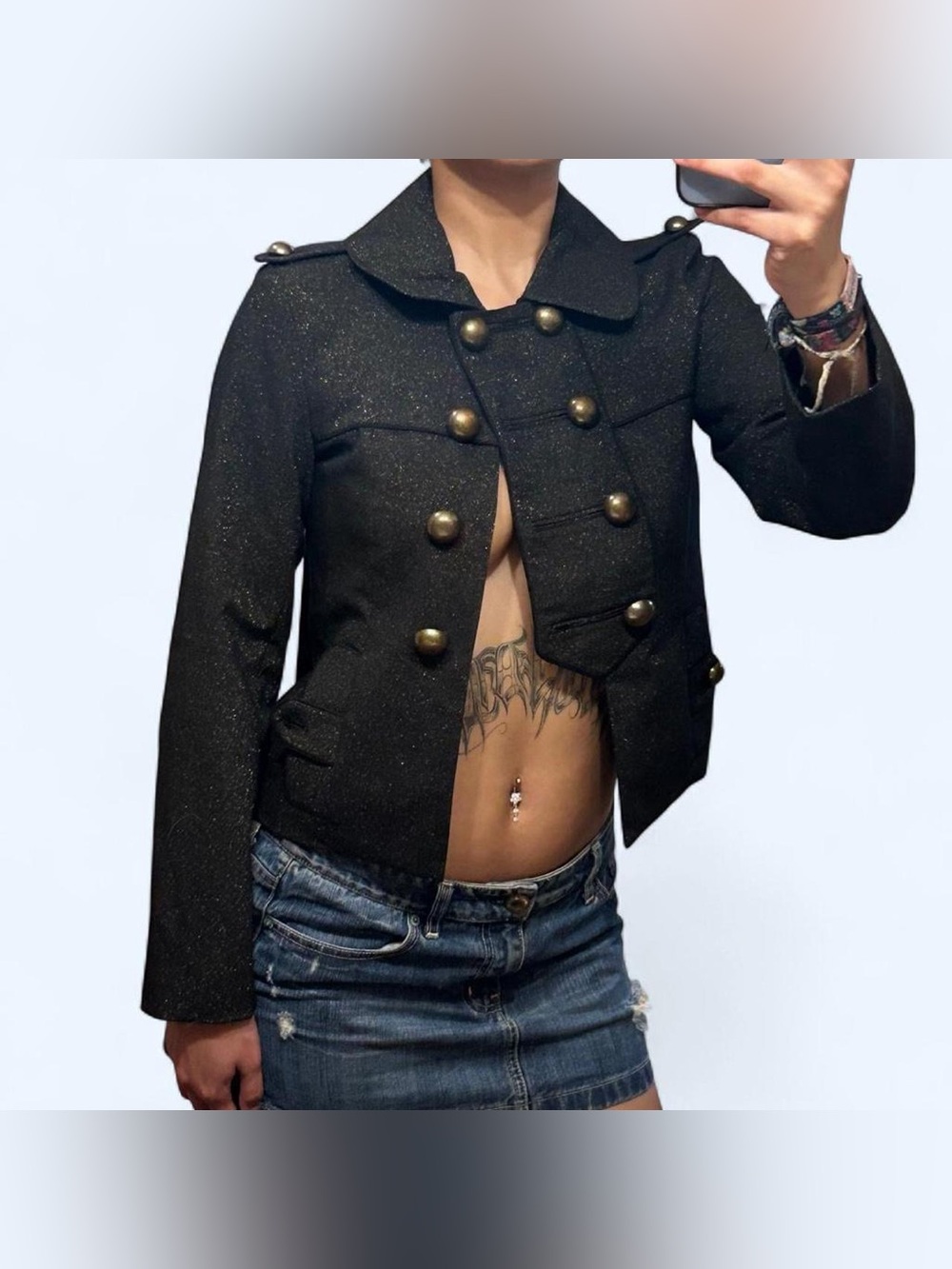 Goth Black Military Band Jacket by Kensie! - Picture 3 of 8